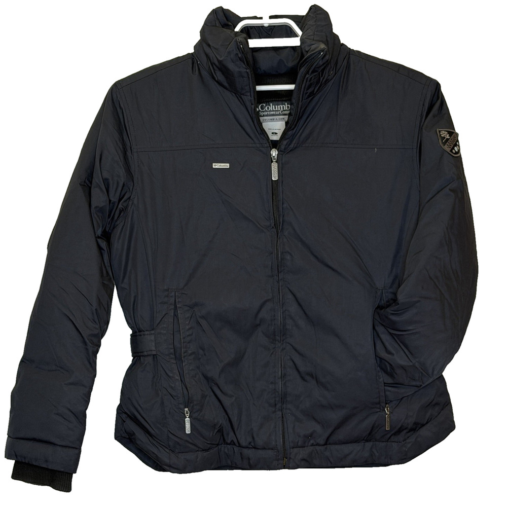 Columbia XCO Down Ski Zip Up Jacket Womens Size Large Black Puffer Zip Pockets - Picture 1 of 7
